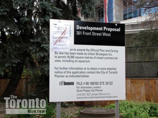 Aquarium development proposal sign