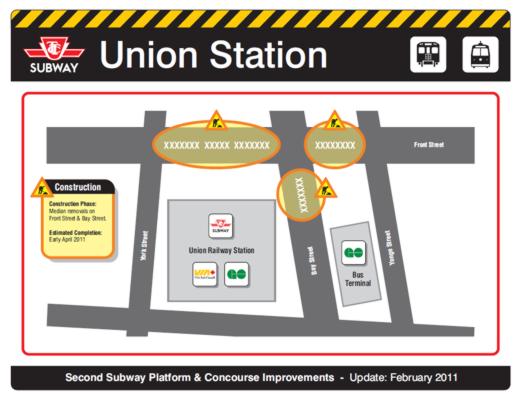 Union Station subway platform construction