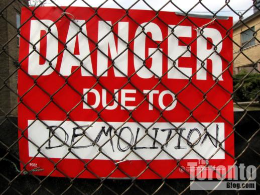 demolition danger warning sign