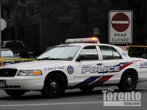 Toronto police car at Bay & Grenville Streets