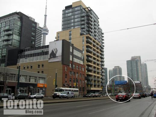 Spadina Avenue looking south from Adelaide Street West