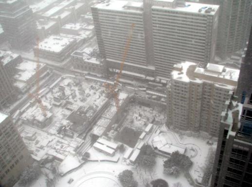 webcam view of Aura condos construction site