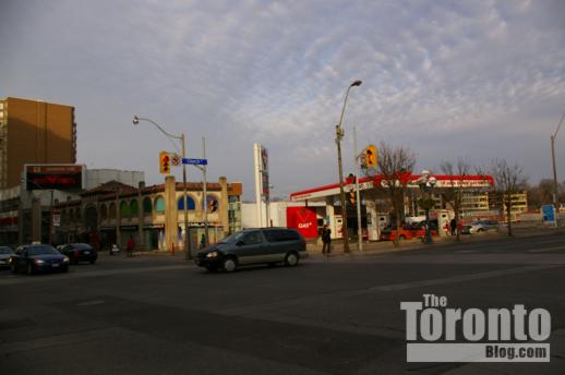 Milan condo sales office and Canadian Tire gas bar