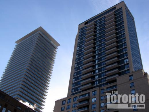 Casa condos left and Bloor Street Neighbourhood condos