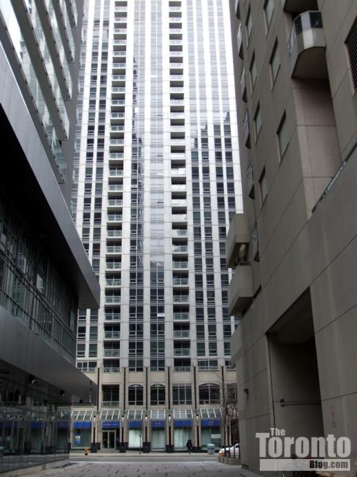 Driveway between Lumiere condos and The Penrose condos on Bay Street