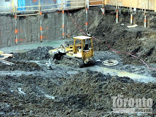 Milan condo tower excavation