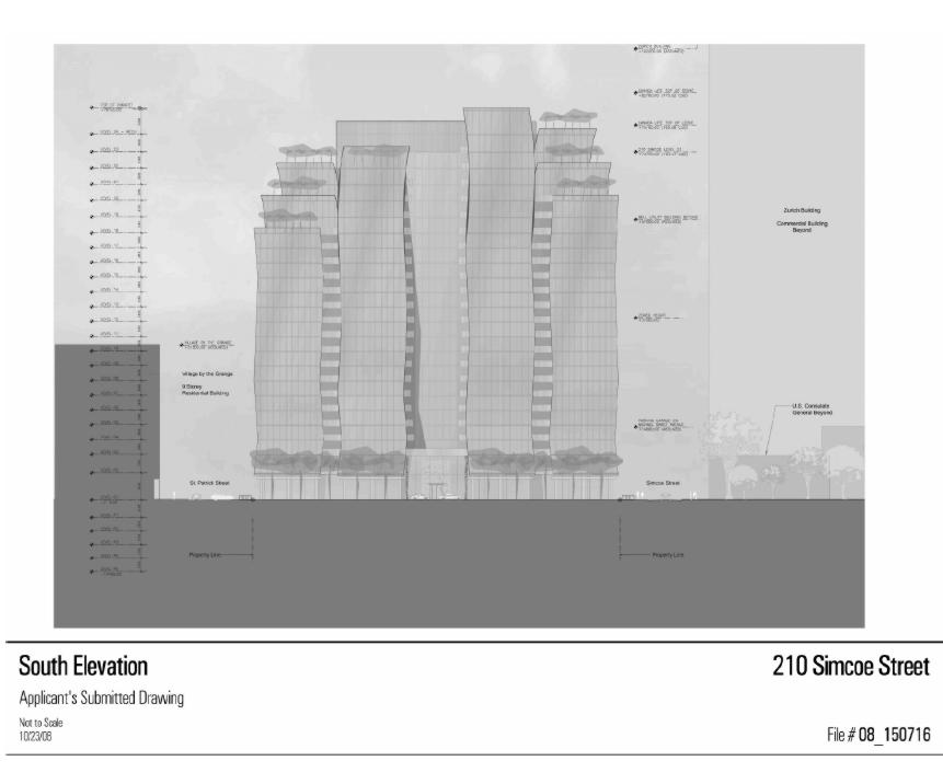 Planning proposal drawing of the proposed 210 Simcoe Street building’s ...