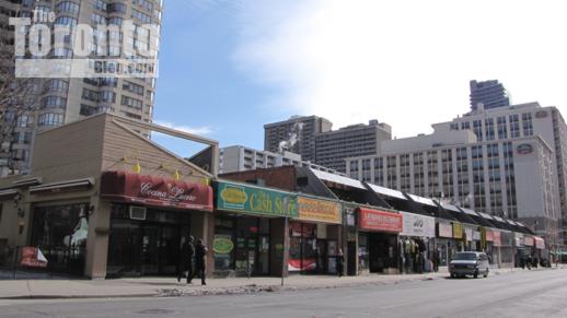 Retail stores along the 501 block of Yonge Street