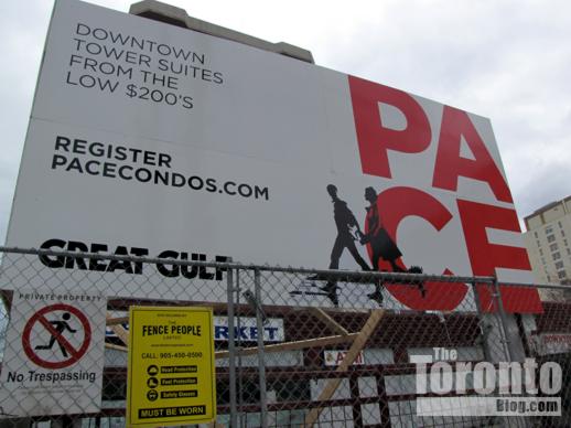 Pace Condos marketing billboard