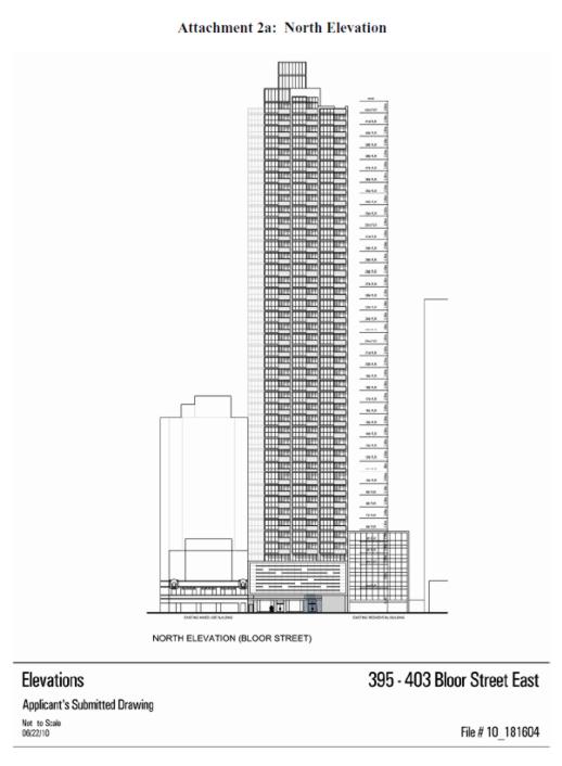 Illustration showing the proposed condo tower elevation viewed from the north