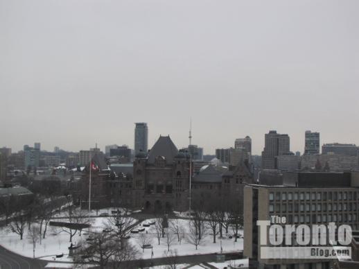 January 19 2011 view of Queens Park and towers on Bloor Street