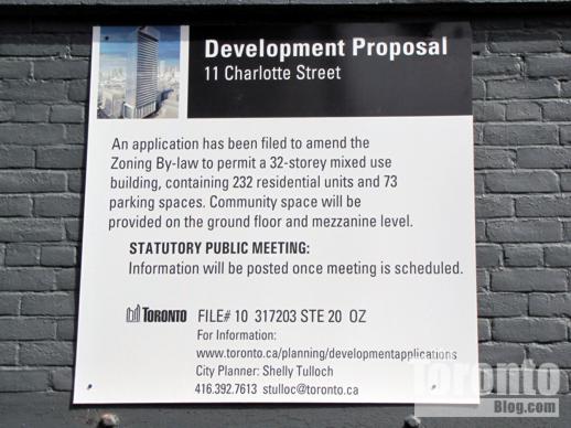 King Charlotte Condos development proposal sign