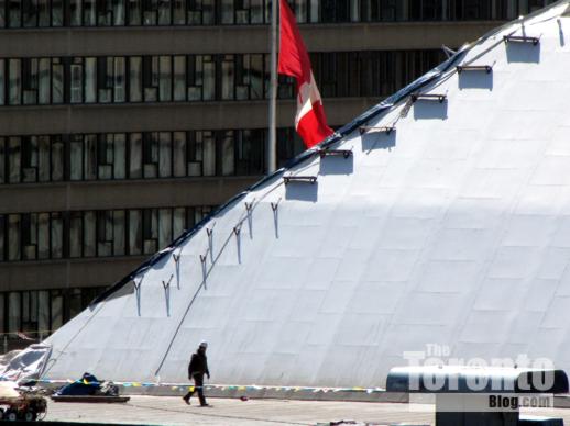 Maple Leaf Gardens revitalization project rooftop work