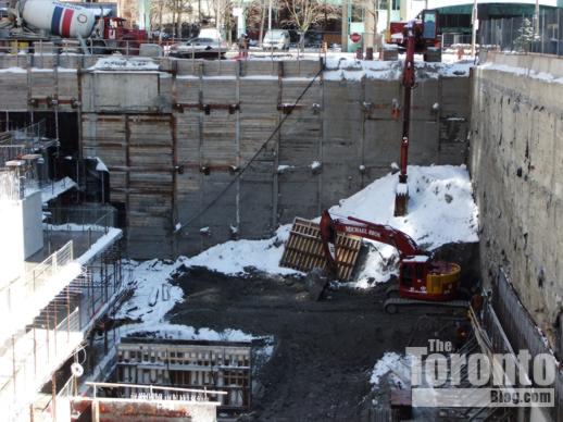 Couture Condos excavation and foundation construction