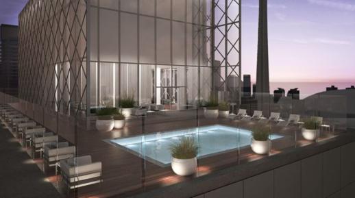 King Charlotte Condos website architectural rendering of 33rd floor amenities area