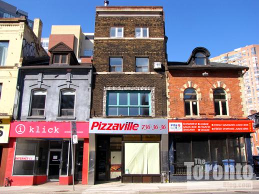 Vacant stores on the Yonge Street properties that are part of the FIVE Condos site