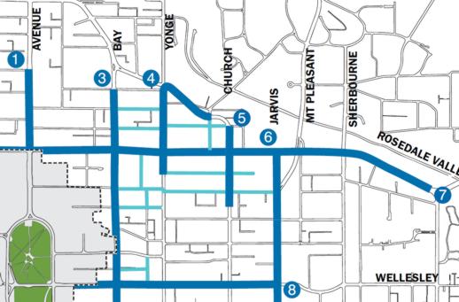 high streets map from the Toronto tall buildings study