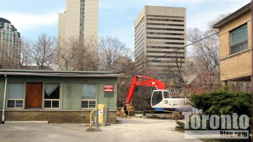 demolition equipment at 15 Huntley Street