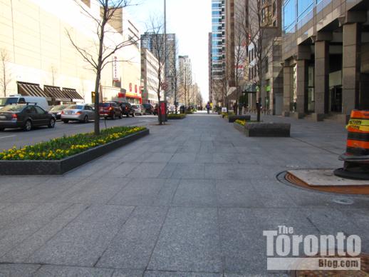 New plants and sidewalks outside Xerox Centre at 33 Bloor East