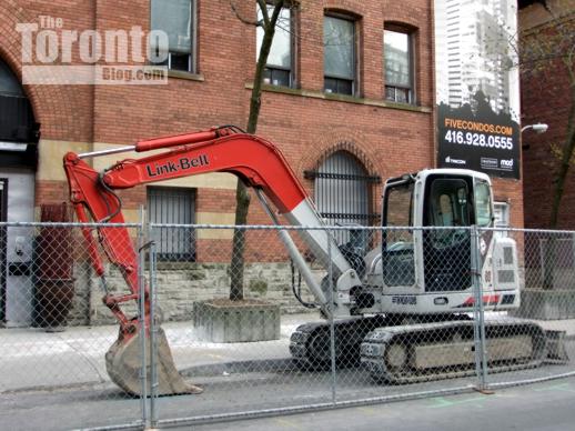 Demolition equipment at 5 St Joseph Street