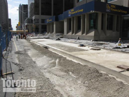 Bloor Street transformation project sidewalk construction