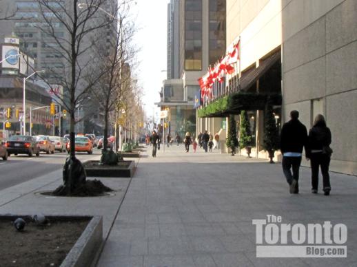 new Bloor Street sidewalk outside the Hudsons Bay Centre