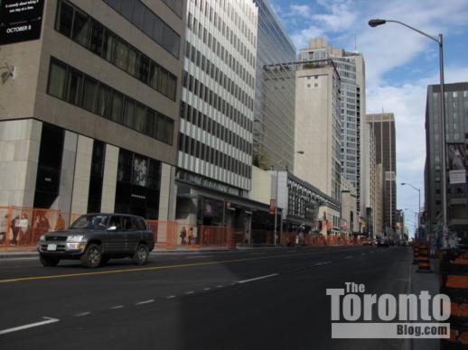 looking east along Bloor Street from south side of street near the Colonnade