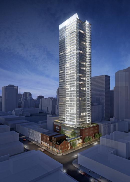 Hariri Pontarini architectural rendering of FIVE Condos tower 