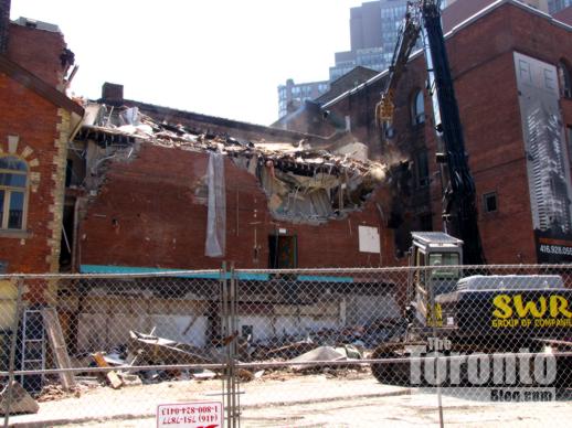 Demolition activity at the FIVE Condos site