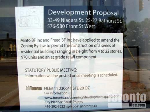 578 Front Street West condo proposal notice