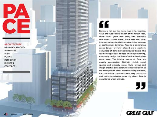 Pace Condos architecture description from project website