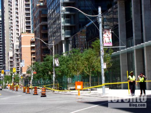 Northbound Bay Street between Grenville and Grosvenor Streets