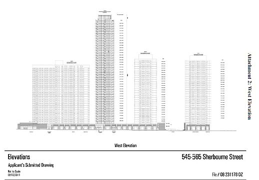 development proposal illustration for 545-565 Sherbourne Street