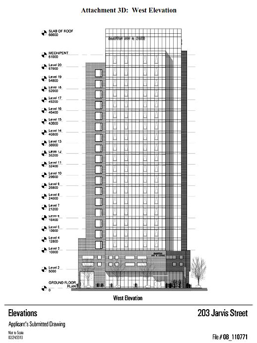203 Jarvis Street proposed hotel west elevation