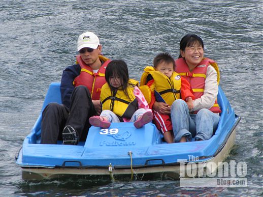 a paddleboat at Ontario Place