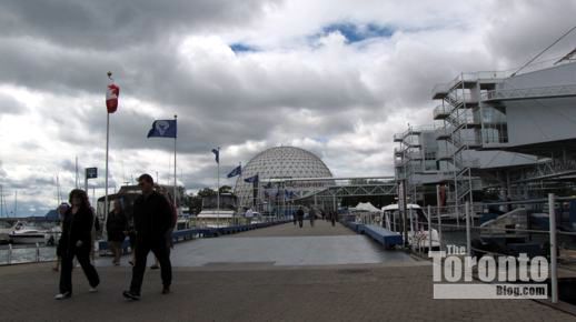 Stormclouds above the Ontario Place Cinesphere