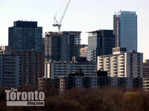 Condo towers in north downtown Toronto