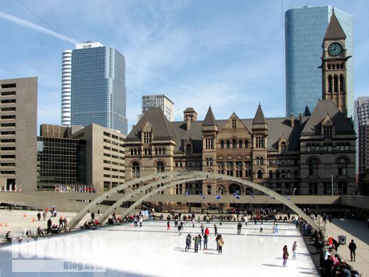 Ice skating at Toronto City Hall