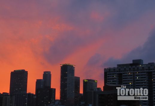 Yonge & Bloor towers at sunset 