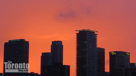 Yonge & Bloor towers at sunset