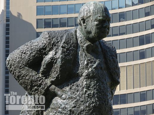Sir Winston Churchill statue at Nathan Phillips Square Toronto 