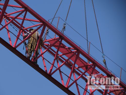 Post House Condos crane installation