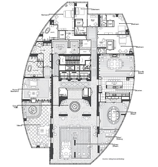 Aura top floor penthouse floorplan 