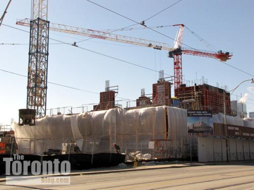 Regent Park Arts and Cultural Centre and Paintbox Condos construction