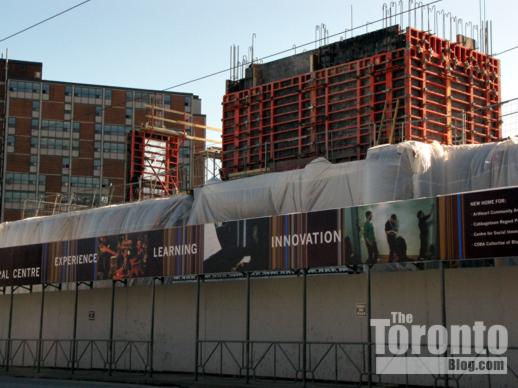 Regent Park Arts and Cultural Centre and Paintbox Condos construction