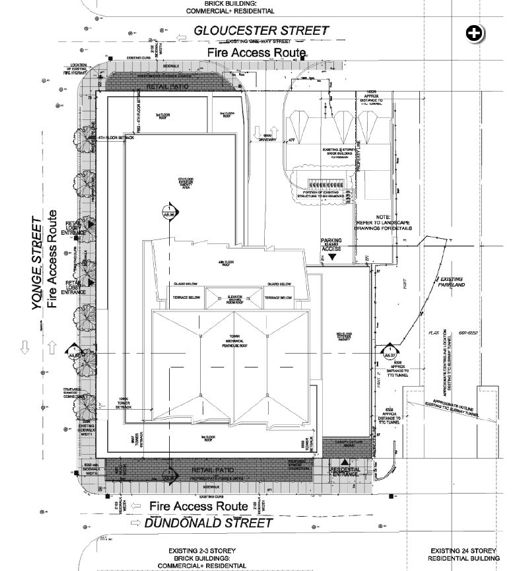 587-599 Yonge Street site plan illustration