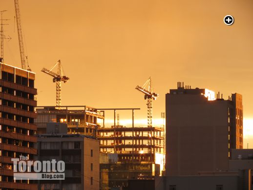 sunset view of MaRS Centre Phase 2 tower