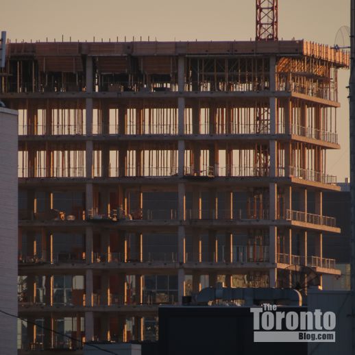 sunset view of the MaRS Centre Phase 2 tower August 5 2012