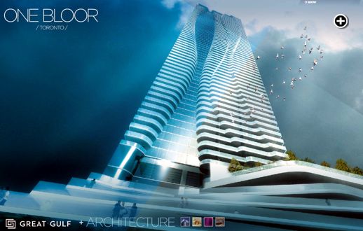 An artistic rendering of the One Bloor condo tower designed by Hariri Pontarini Architects