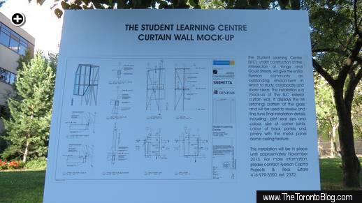 This poster provides information about the curtain wall mockup
